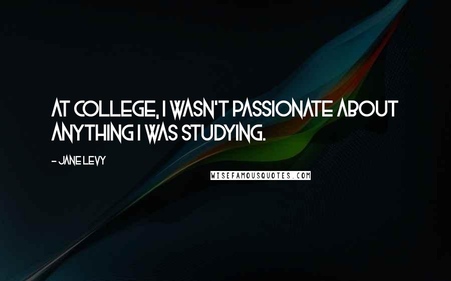 Jane Levy quotes: At college, I wasn't passionate about anything I was studying.