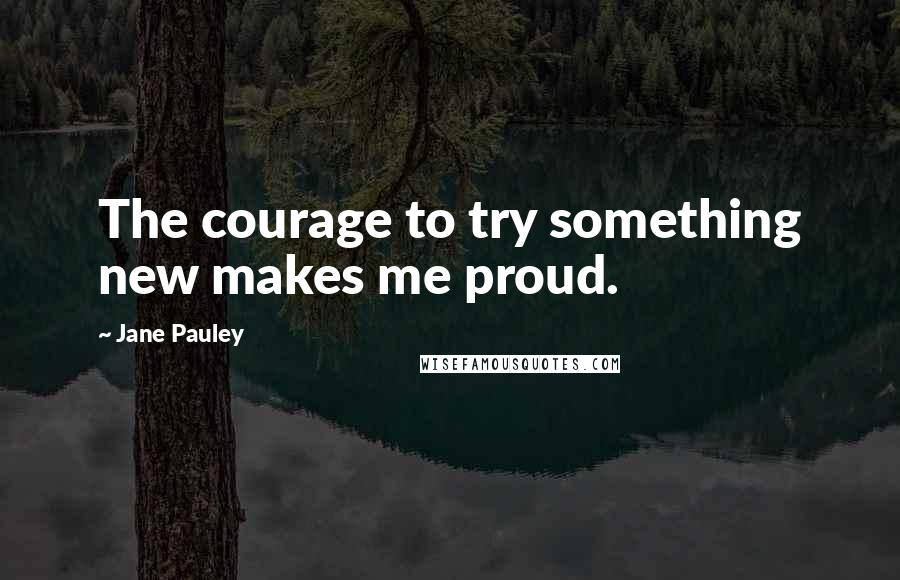 Jane Pauley quotes: The courage to try something new makes me proud.