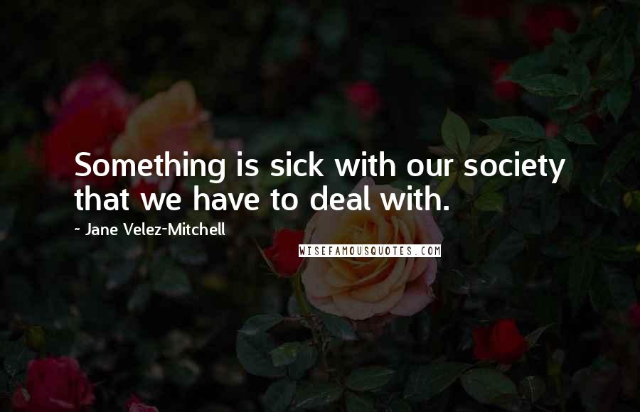 Jane Velez-Mitchell quotes: Something is sick with our society that we have to deal with.