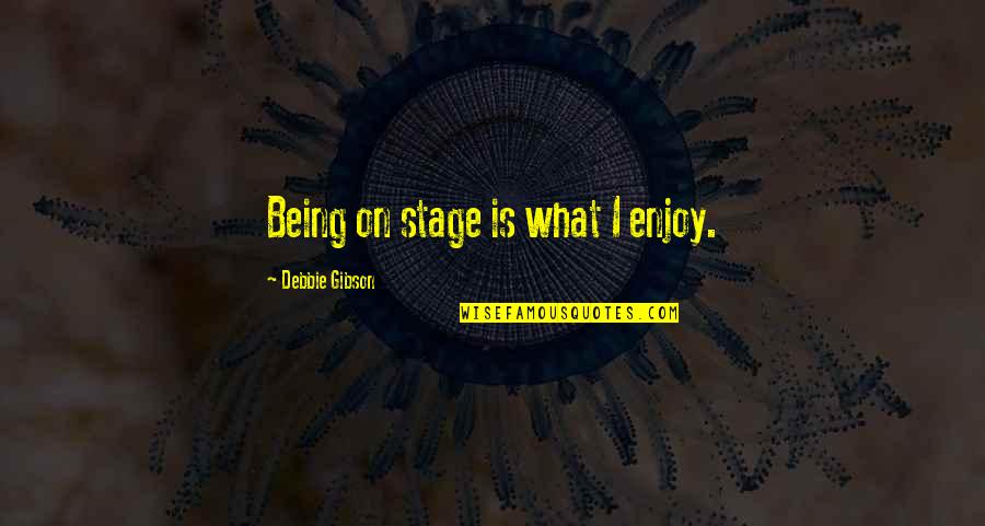 Janeece Dagen Quotes By Debbie Gibson: Being on stage is what I enjoy.