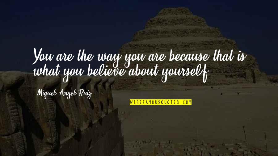 Janesha Shoulders Quotes By Miguel Angel Ruiz: You are the way you are because that Janesha Shoulders Quotes By Miguel Angel Ruiz: You are the way you are because that