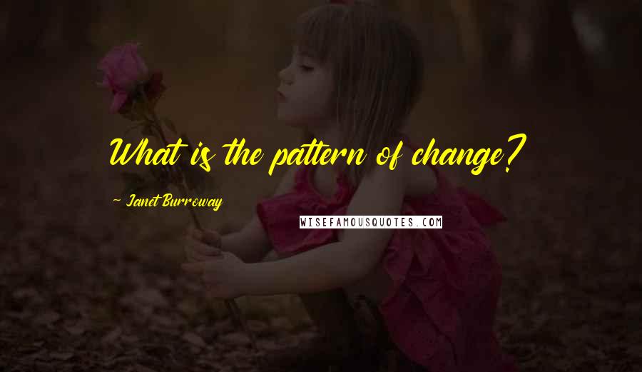 Janet Burroway quotes: What is the pattern of change?