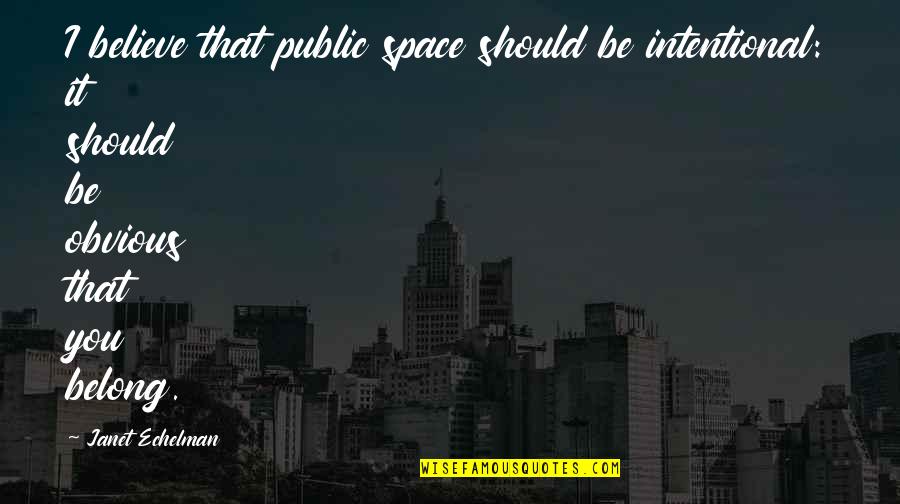 Janet Echelman Quotes By Janet Echelman: I believe that public space should be intentional: