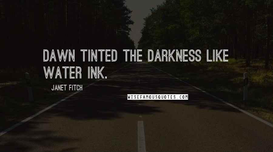 Janet Fitch quotes: Dawn tinted the darkness like water ink.