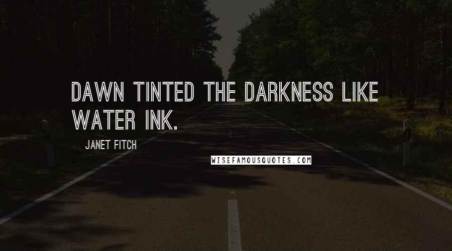 Janet Fitch quotes: Dawn tinted the darkness like water ink.