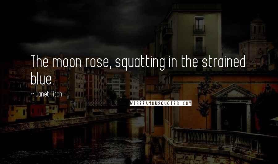 Janet Fitch quotes: The moon rose, squatting in the strained blue.