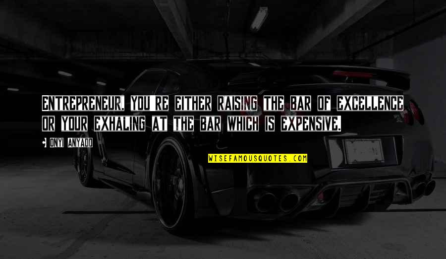 Janien Faulk Quotes By Onyi Anyado: Entrepreneur, you're either raising the bar of excellence Janien Faulk Quotes By Onyi Anyado: Entrepreneur, you're either raising the bar of excellence