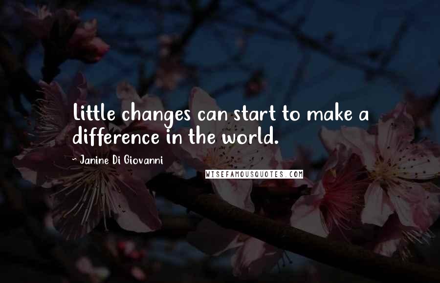 Janine Di Giovanni quotes: Little changes can start to make a difference in the world.
