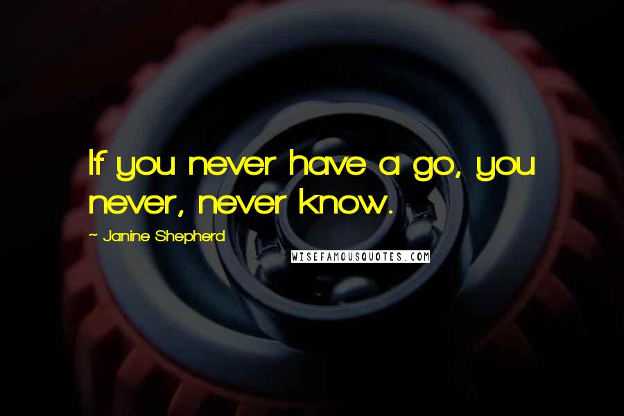 Janine Shepherd quotes: If you never have a go, you never, never know.