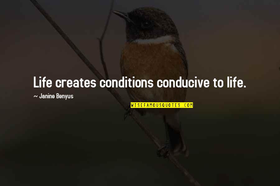 Janine's Quotes By Janine Benyus: Life creates conditions conducive to life.