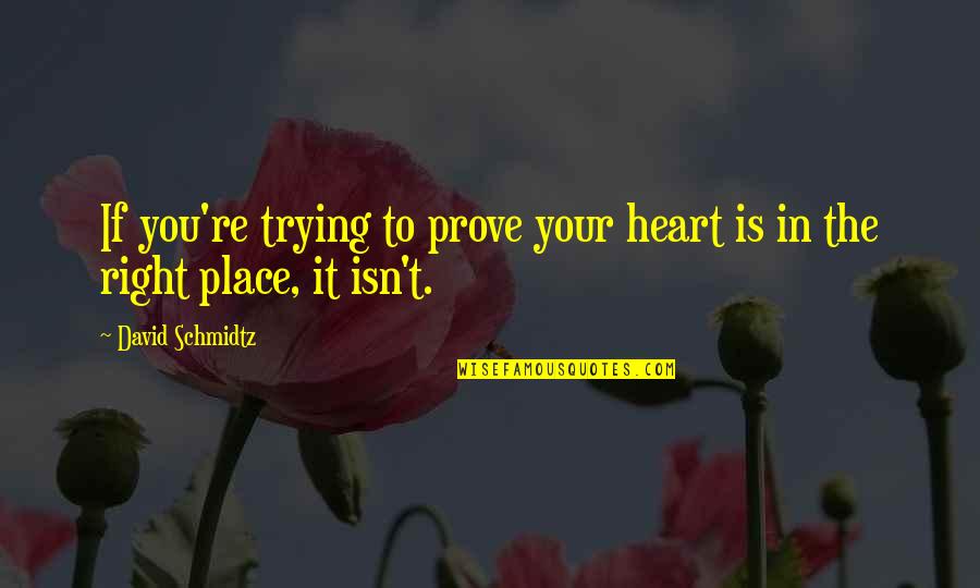 Janks Solana Quotes By David Schmidtz: If you're trying to prove your heart is
