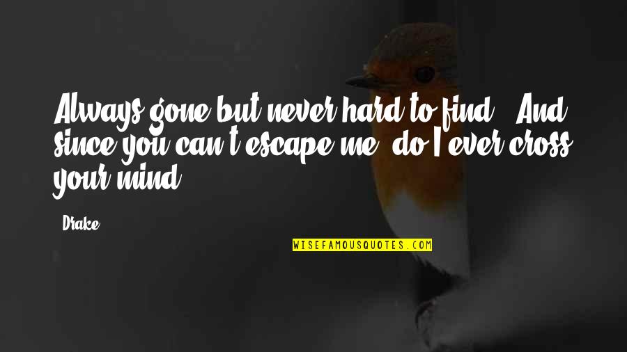 Jannatul Firdaus Quotes By Drake: Always gone but never hard to find.. And