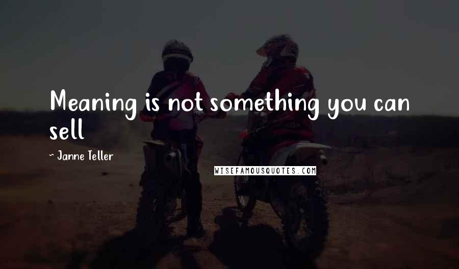 Janne Teller quotes: Meaning is not something you can sell Janne Teller quotes: Meaning is not something you can sell