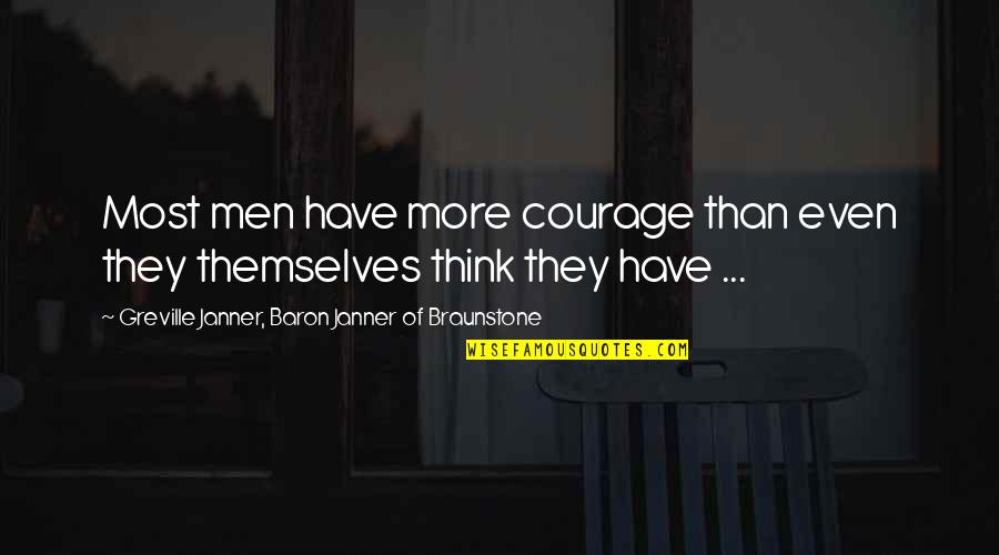 Janner Quotes By Greville Janner, Baron Janner Of Braunstone: Most men have more courage than even they
