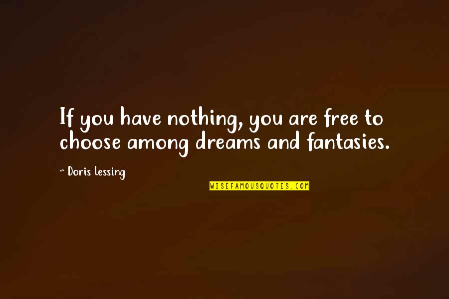 Jannings Map Quotes By Doris Lessing: If you have nothing, you are free to