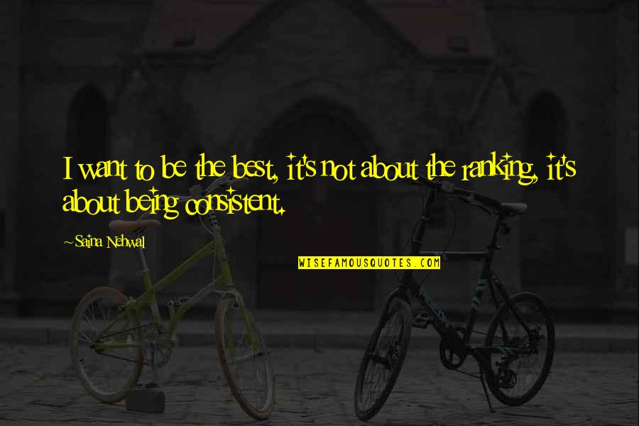 Jannings Quotes By Saina Nehwal: I want to be the best, it's not