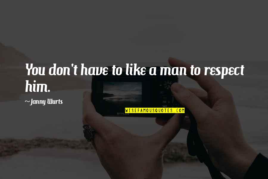 Janny's Quotes By Janny Wurts: You don't have to like a man to