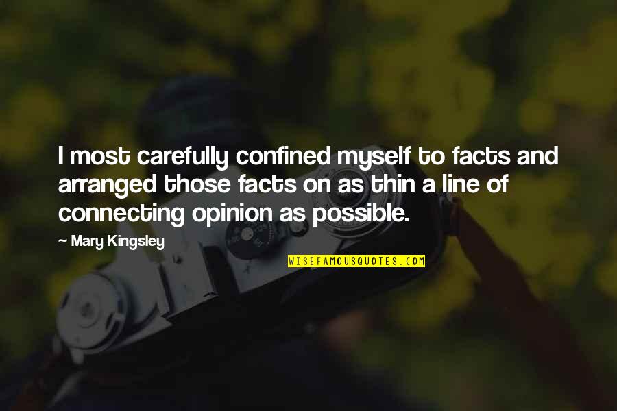 Janos Kornai Quotes By Mary Kingsley: I most carefully confined myself to facts and Janos Kornai Quotes By Mary Kingsley: I most carefully confined myself to facts and