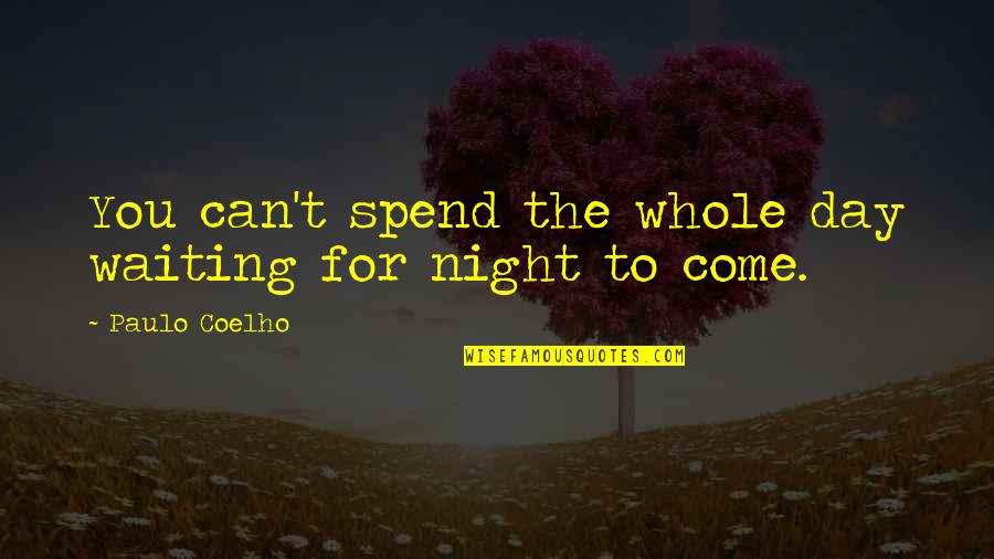 Janos Starker Quotes By Paulo Coelho: You can't spend the whole day waiting for