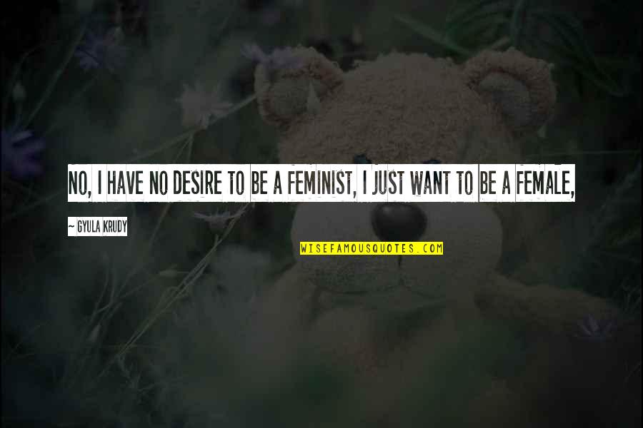 Janosz Poha Quotes By Gyula Krudy: No, I have no desire to be a