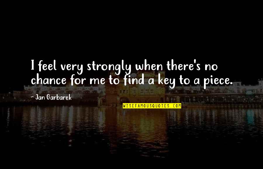 Jan's Quotes By Jan Garbarek: I feel very strongly when there's no chance