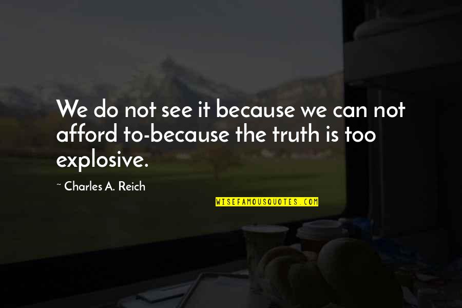 Jantien Smit Quotes By Charles A. Reich: We do not see it because we can Jantien Smit Quotes By Charles A. Reich: We do not see it because we can