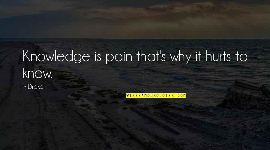 January 12 Quotes By Drake: Knowledge is pain that's why it hurts to