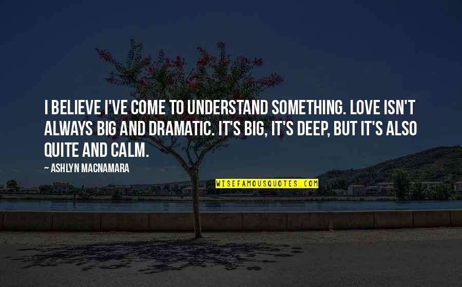 January 2016 Quotes By Ashlyn Macnamara: I believe I've come to understand something. Love