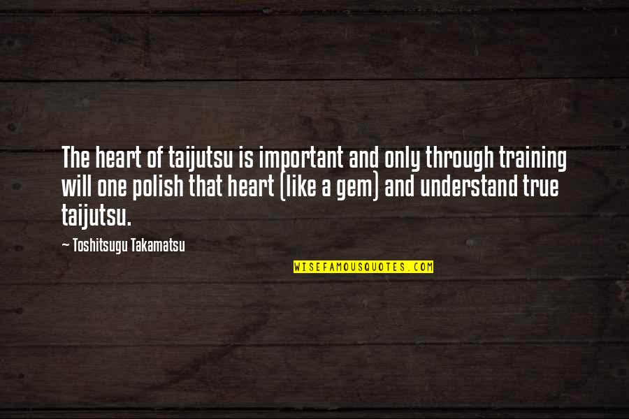 January 25 Quotes By Toshitsugu Takamatsu: The heart of taijutsu is important and only
