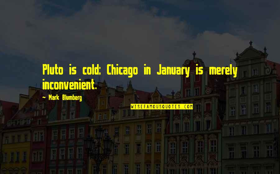 January Quotes By Mark Blumberg: Pluto is cold; Chicago in January is merely