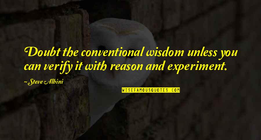 Jao Quotes By Steve Albini: Doubt the conventional wisdom unless you can verify