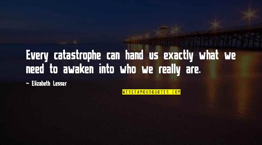 Japan Inspirational Quotes By Elizabeth Lesser: Every catastrophe can hand us exactly what we