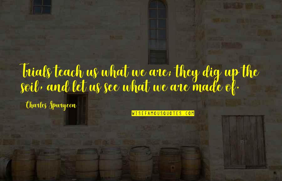 Japanese Immigrant Quotes By Charles Spurgeon: Trials teach us what we are; they dig Japanese Immigrant Quotes By Charles Spurgeon: Trials teach us what we are; they dig