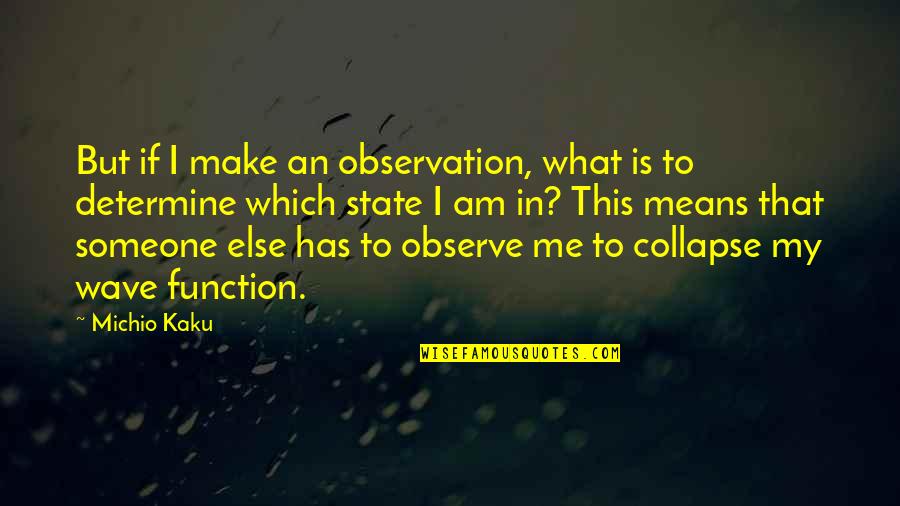 Japense Quotes By Michio Kaku: But if I make an observation, what is