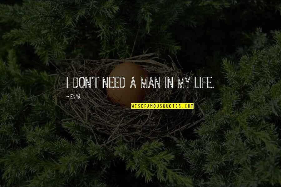 Jarada Quotes By Enya: I don't need a man in my life.