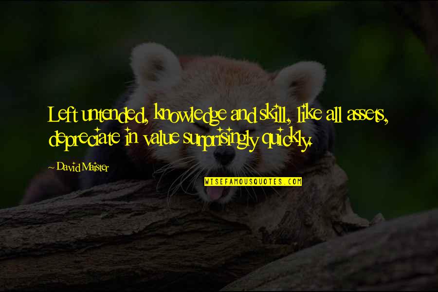Jarischova Quotes By David Maister: Left untended, knowledge and skill, like all assets, Jarischova Quotes By David Maister: Left untended, knowledge and skill, like all assets,