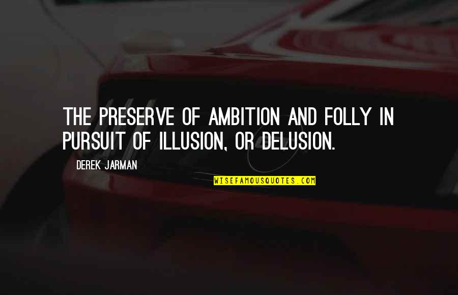 Jarman Quotes By Derek Jarman: The preserve of ambition and folly in pursuit