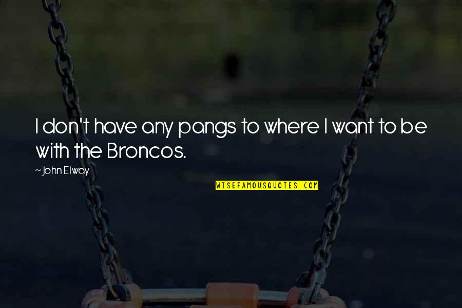 Jarmik Vremenska Quotes By John Elway: I don't have any pangs to where I