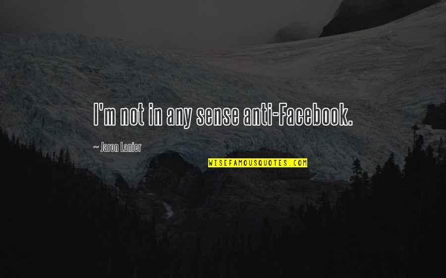 Jaron Lanier Quotes By Jaron Lanier: I'm not in any sense anti-Facebook. Jaron Lanier Quotes By Jaron Lanier: I'm not in any sense anti-Facebook.