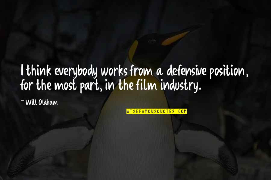 Jarrid Geduld Quotes By Will Oldham: I think everybody works from a defensive position, Jarrid Geduld Quotes By Will Oldham: I think everybody works from a defensive position,