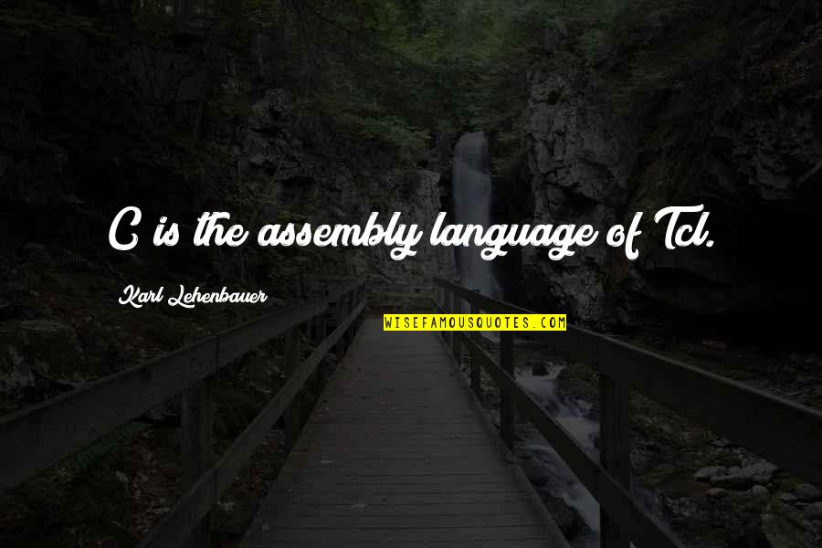 Jarrid Wilson Quotes By Karl Lehenbauer: C is the assembly language of Tcl.