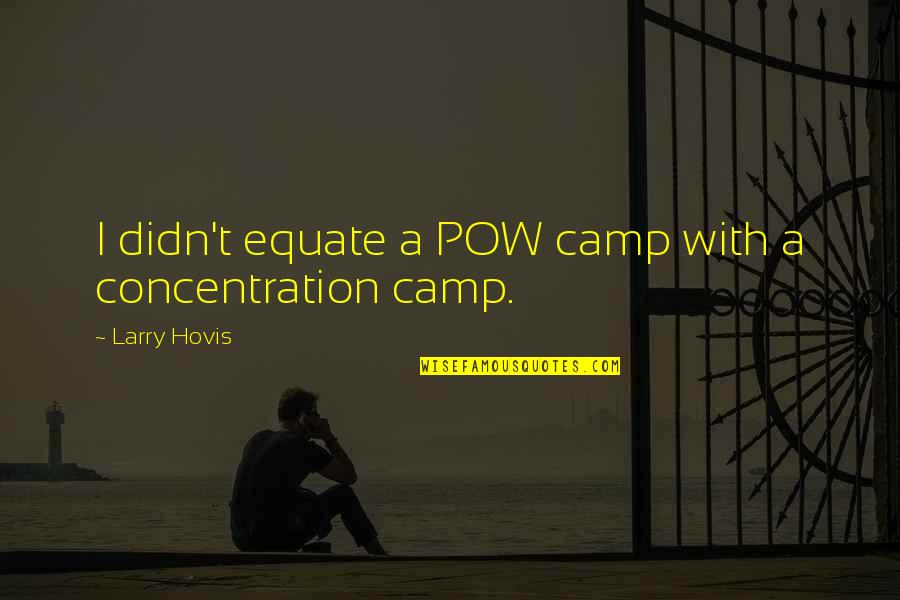 Jarrid Wilson Quotes By Larry Hovis: I didn't equate a POW camp with a