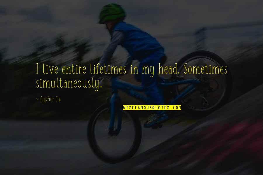 Jarum Kompas Quotes By Cypher Lx: I live entire lifetimes in my head. Sometimes