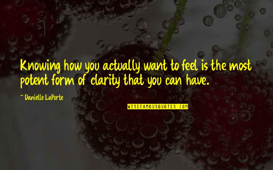 Jasharin Quotes By Danielle LaPorte: Knowing how you actually want to feel is