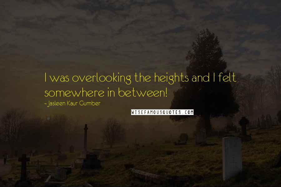 Jasleen Kaur Gumber quotes: I was overlooking the heights and I felt somewhere in between!