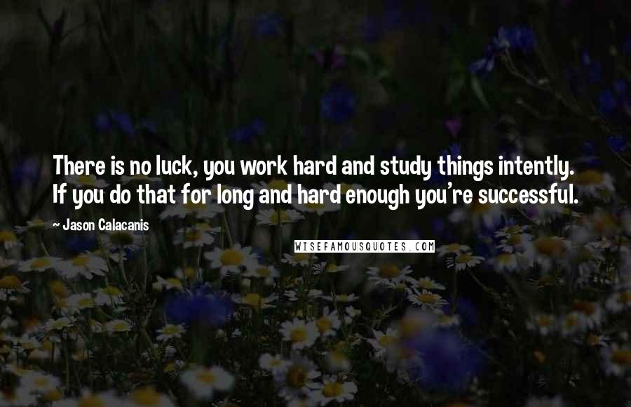 Jason Calacanis quotes: There is no luck, you work hard and study things intently. If you do that for long and hard enough you're successful.