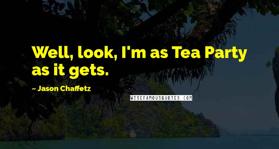 Jason Chaffetz quotes: Well, look, I'm as Tea Party as it gets.