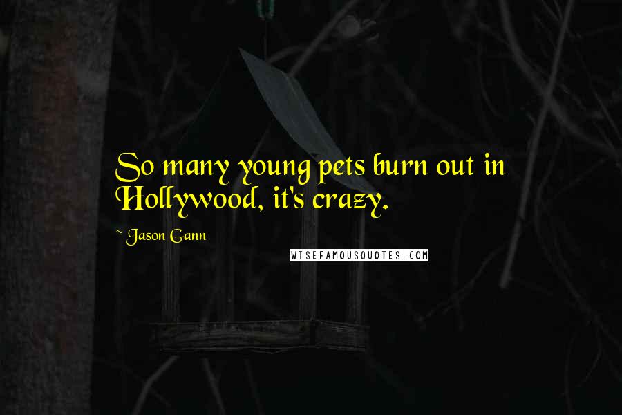 Jason Gann quotes: So many young pets burn out in Hollywood, it's crazy.