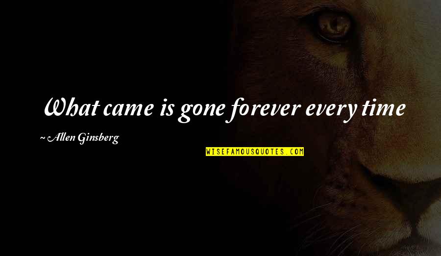 Jason Isbell Quotes By Allen Ginsberg: What came is gone forever every time