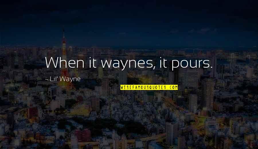 Jason Jay Gould Quotes By Lil' Wayne: When it waynes, it pours.